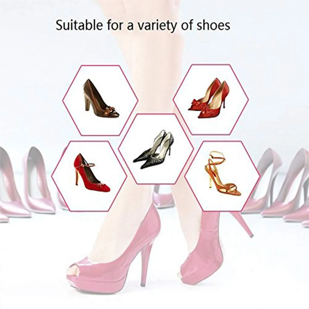 2 Pairs Silicone High Heel Everyday Insoles, Massage Foot Cushion, Soft Gel Shoe Insert Pads for Pain Relief, Length: 21cm, Transparent