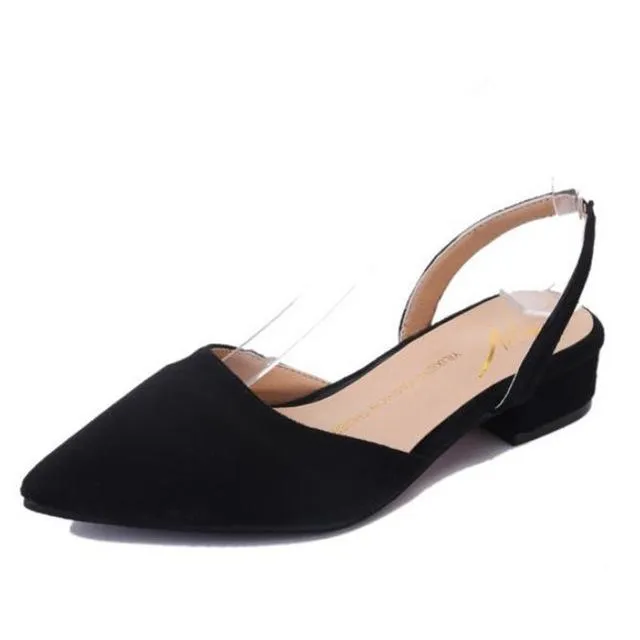 2018 low-heeled 3cm high heels thick with pointed shallow mouth suede sandals female summer spring shoes Women sandals s014