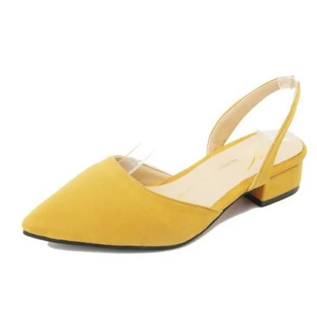 2018 low-heeled 3cm high heels thick with pointed shallow mouth suede sandals female summer spring shoes Women sandals s014