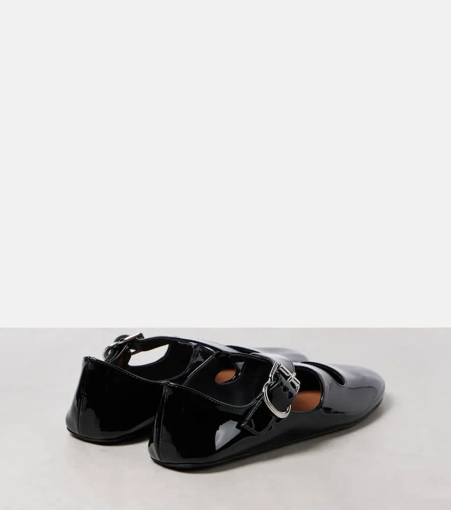 Alaia Criss Cross patent leather ballet flats