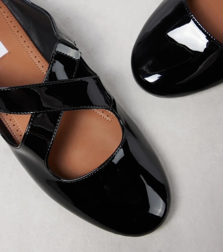 Alaia Criss Cross patent leather ballet flats