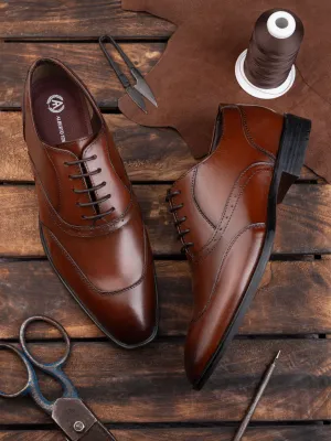Alberto Torresi Genuine Leather Brown Laceup Formal Shoes