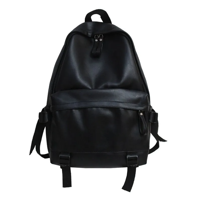 Back to College DIEHE Large Backpack Women Leather Rucksack Men Travel Backpacks Black Shoulder School Bags for Teenage Girls Mochila Back Pack