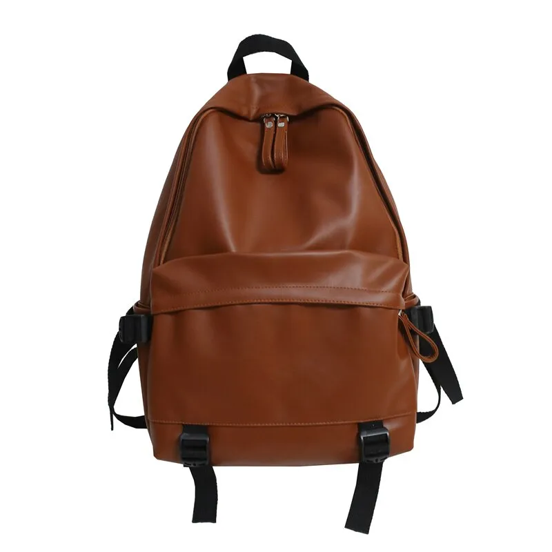 Back to College DIEHE Large Backpack Women Leather Rucksack Men Travel Backpacks Black Shoulder School Bags for Teenage Girls Mochila Back Pack