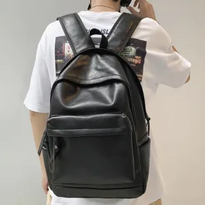 Back to College DIEHE Large Backpack Women Leather Rucksack Men Travel Backpacks Black Shoulder School Bags for Teenage Girls Mochila Back Pack