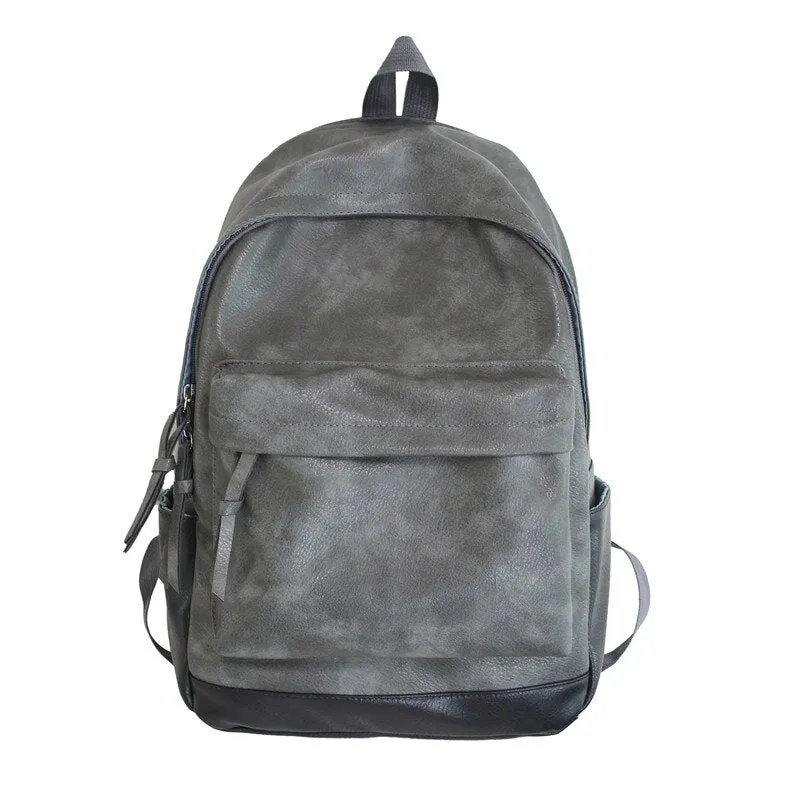Back to College DIEHE Large Backpack Women Leather Rucksack Men Travel Backpacks Black Shoulder School Bags for Teenage Girls Mochila Back Pack