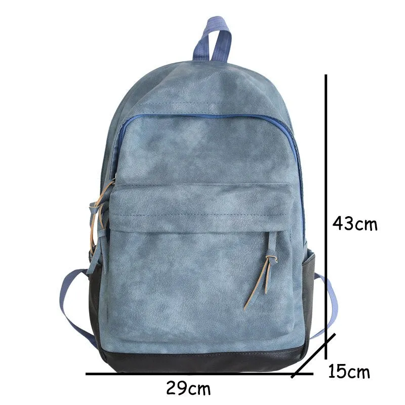 Back to College DIEHE Large Backpack Women Leather Rucksack Men Travel Backpacks Black Shoulder School Bags for Teenage Girls Mochila Back Pack