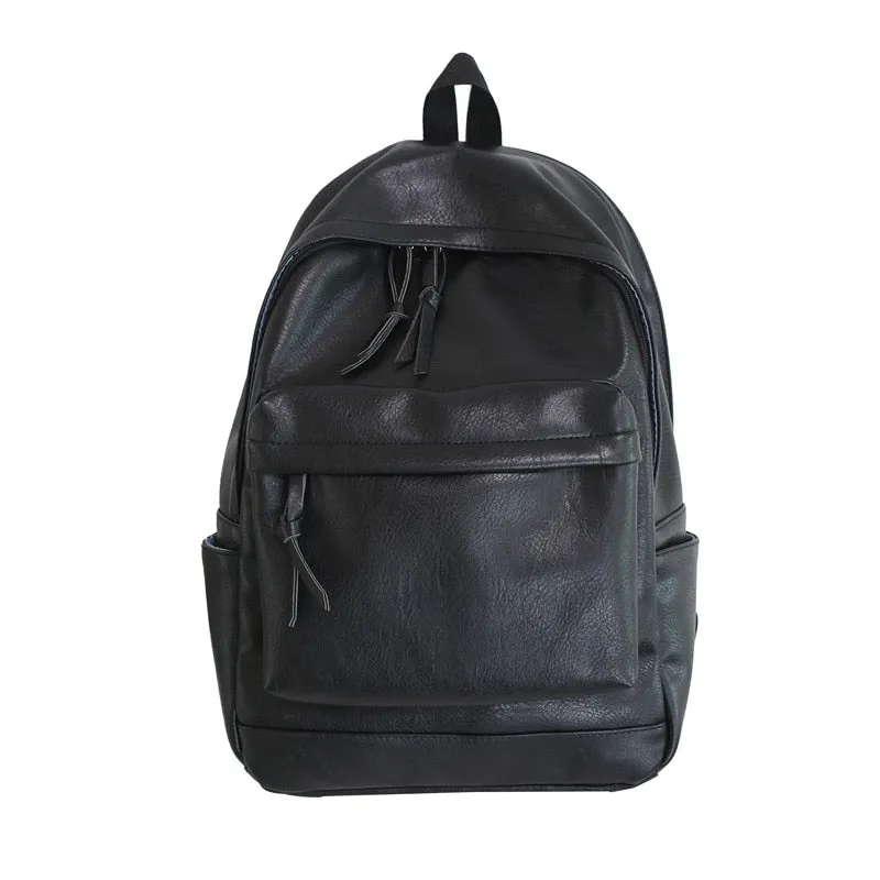 Back to College DIEHE Large Backpack Women Leather Rucksack Men Travel Backpacks Black Shoulder School Bags for Teenage Girls Mochila Back Pack