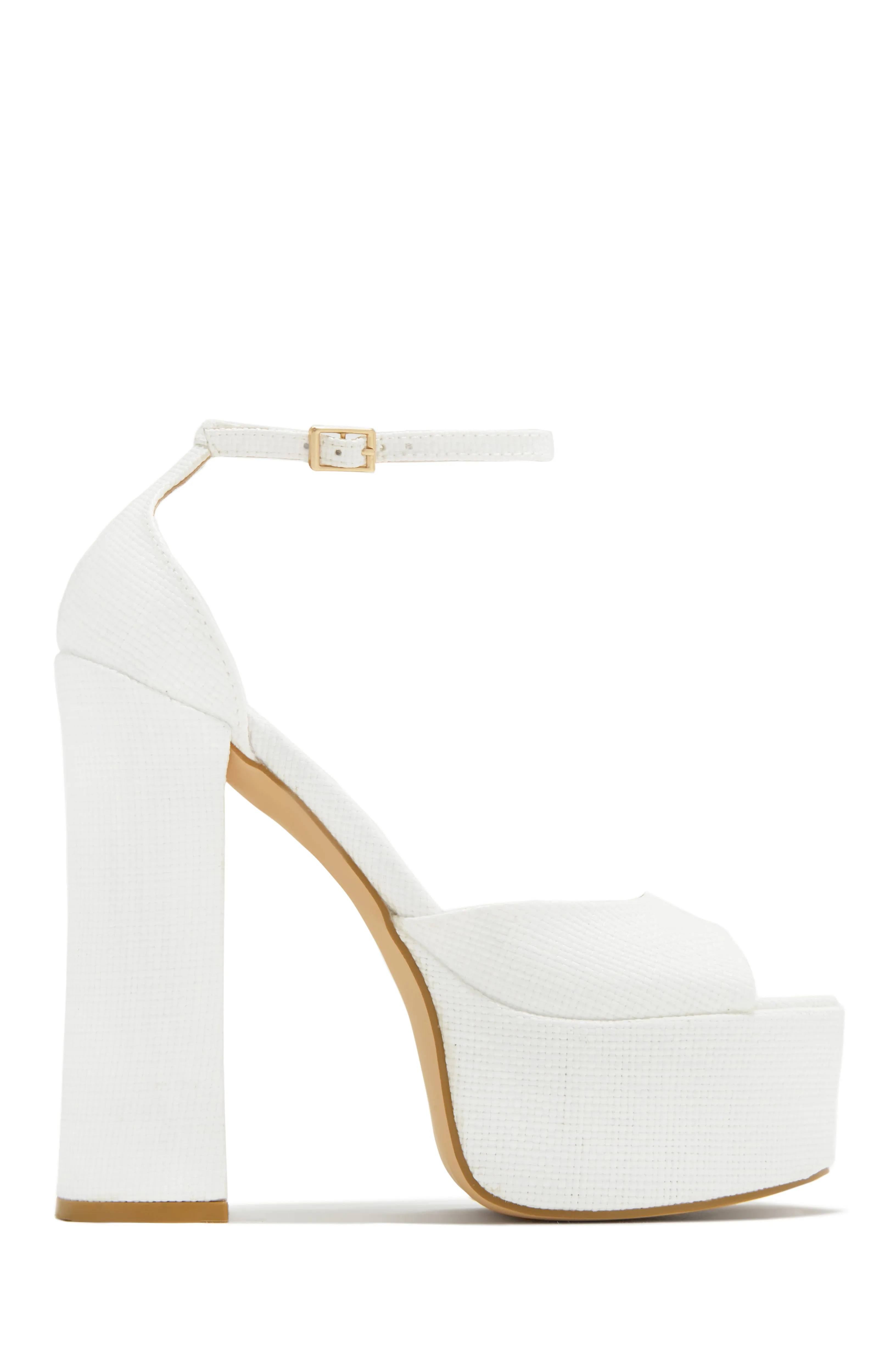 Baecation Platform Block High Heels - Denim
