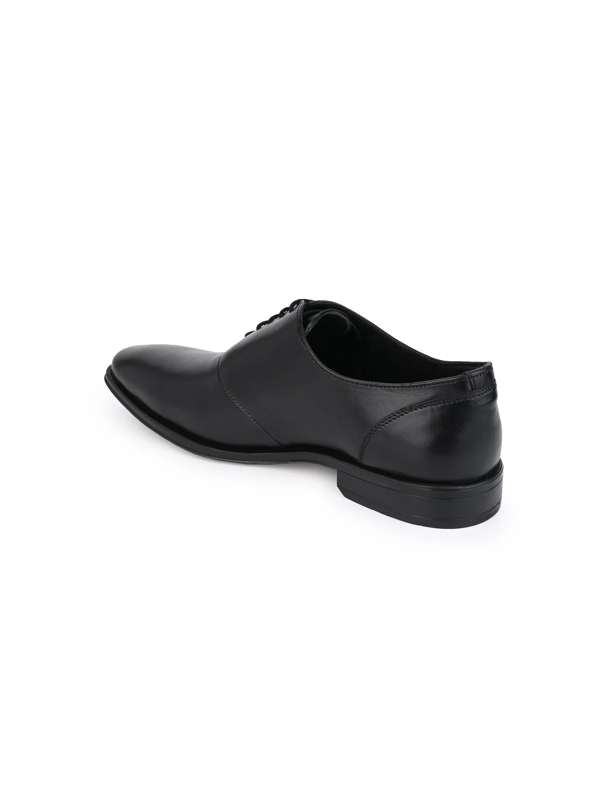 Black Leather Lace Up Shoes For Men