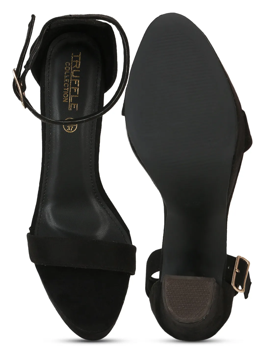 Black Micro High Platform Heels