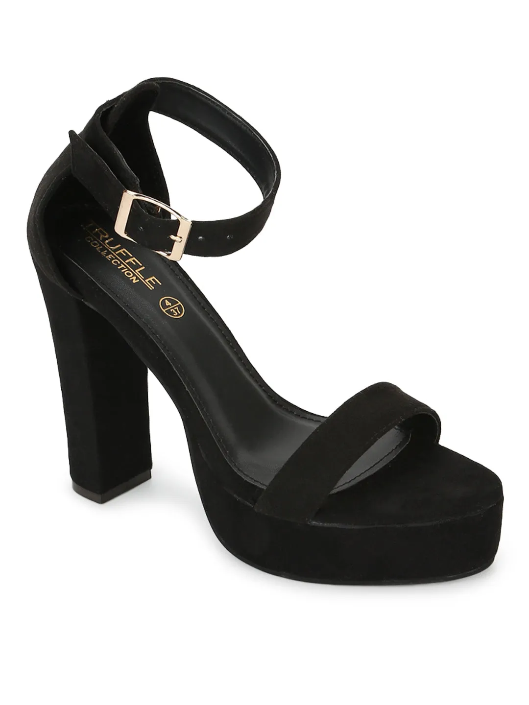 Black Micro High Platform Heels