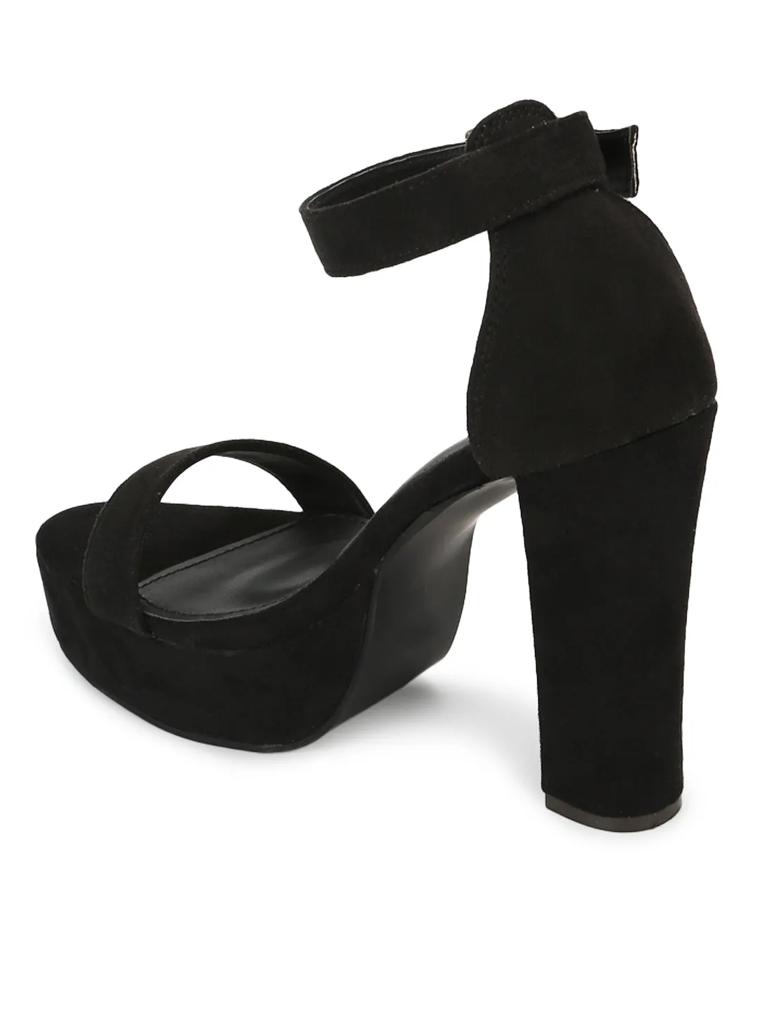 Black Micro High Platform Heels