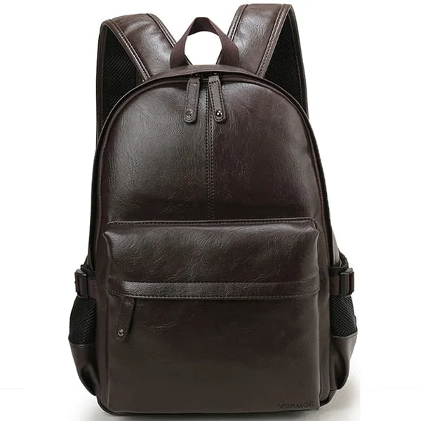 Brand Men Backpack Leather School Backpack Bag Fashion Waterproof Travel Bag