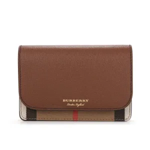 Burberry Hampshire Derby House Check Leather Cross Body Bag Wallet with Strap