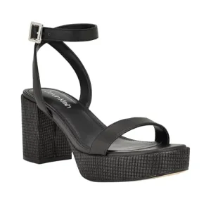 Calvin Klein Women's Lalah Heeled Sandal, Ivory 150, 10