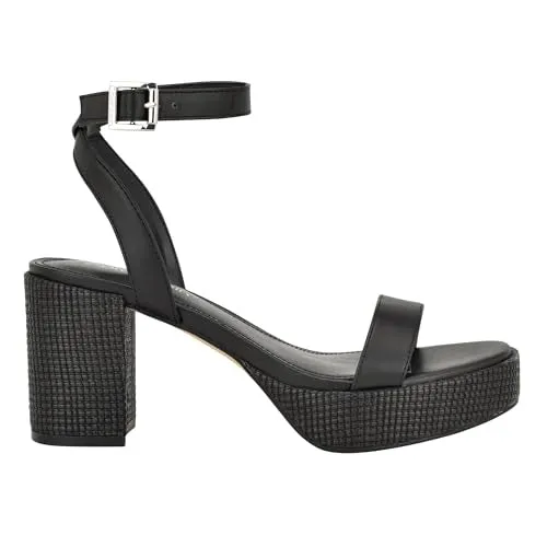 Calvin Klein Women's Lalah Heeled Sandal, Ivory 150, 10