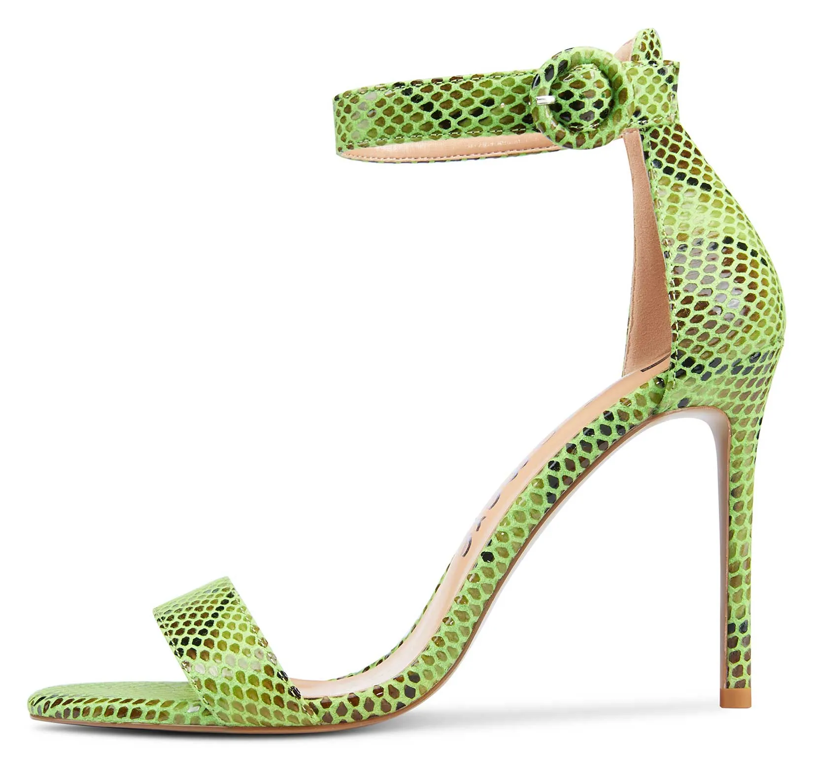 CASTAMERE Womens High Heels Sandals Buckle Ankle Strap Open Toe Basic 10CM Stilettos Sandal