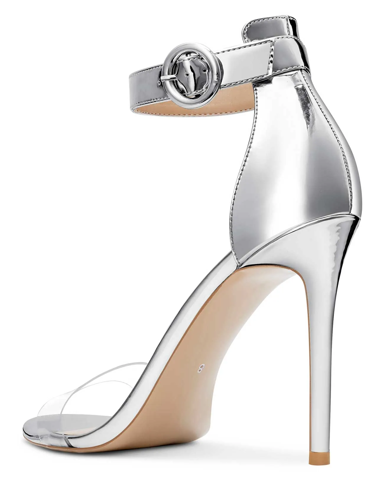 CASTAMERE Womens High Heels Sandals Buckle Ankle Strap Open Toe Basic 10CM Stilettos Sandal