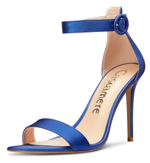 CASTAMERE Womens High Heels Sandals Buckle Ankle Strap Open Toe Basic 10CM Stilettos Sandal
