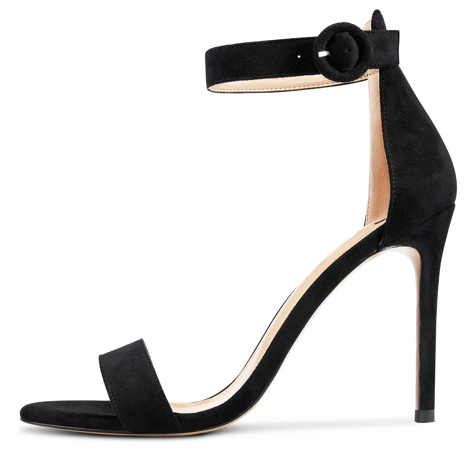 CASTAMERE Womens High Heels Sandals Buckle Ankle Strap Open Toe Basic 10CM Stilettos Sandal