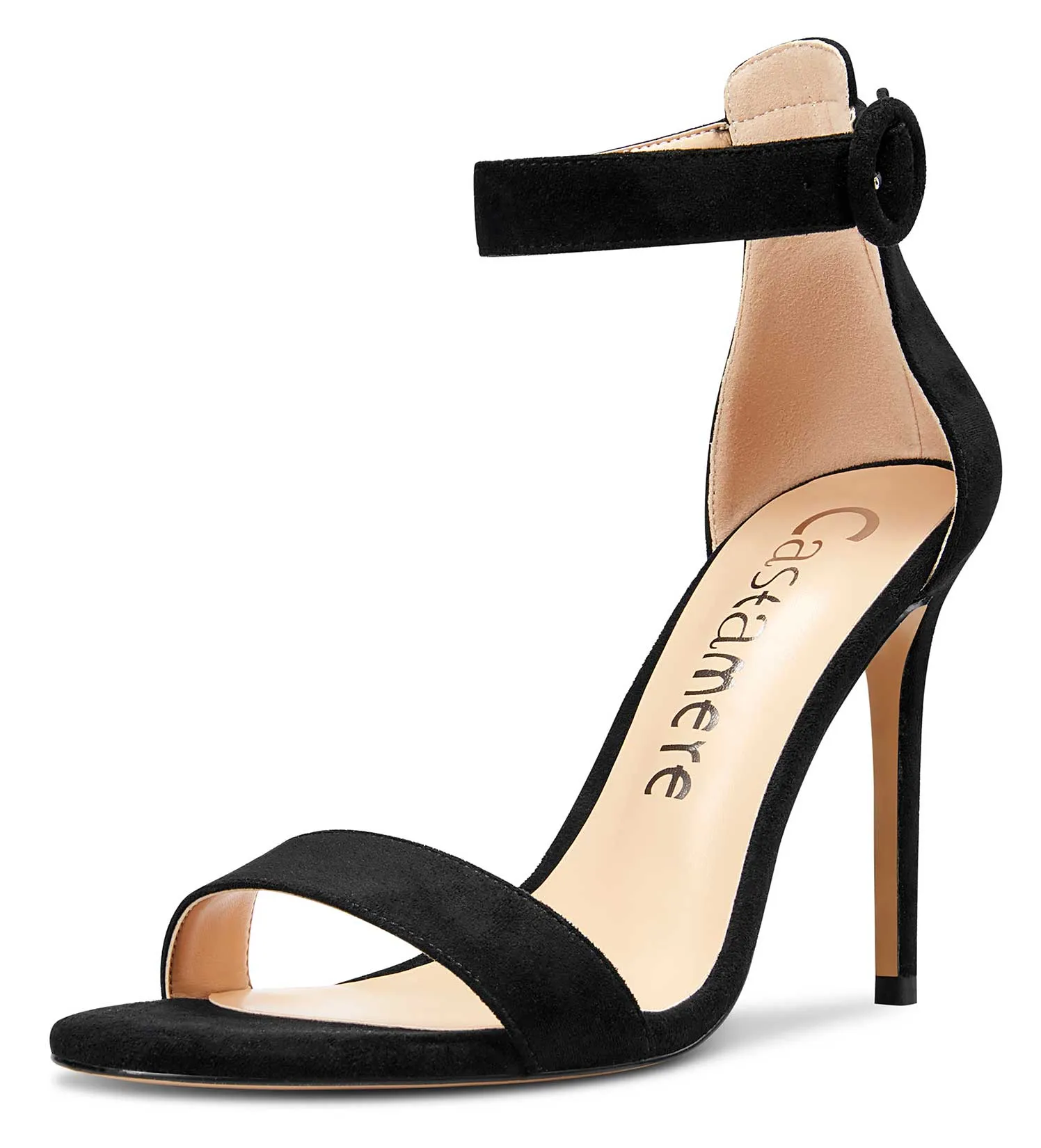 CASTAMERE Womens High Heels Sandals Buckle Ankle Strap Open Toe Basic 10CM Stilettos Sandal