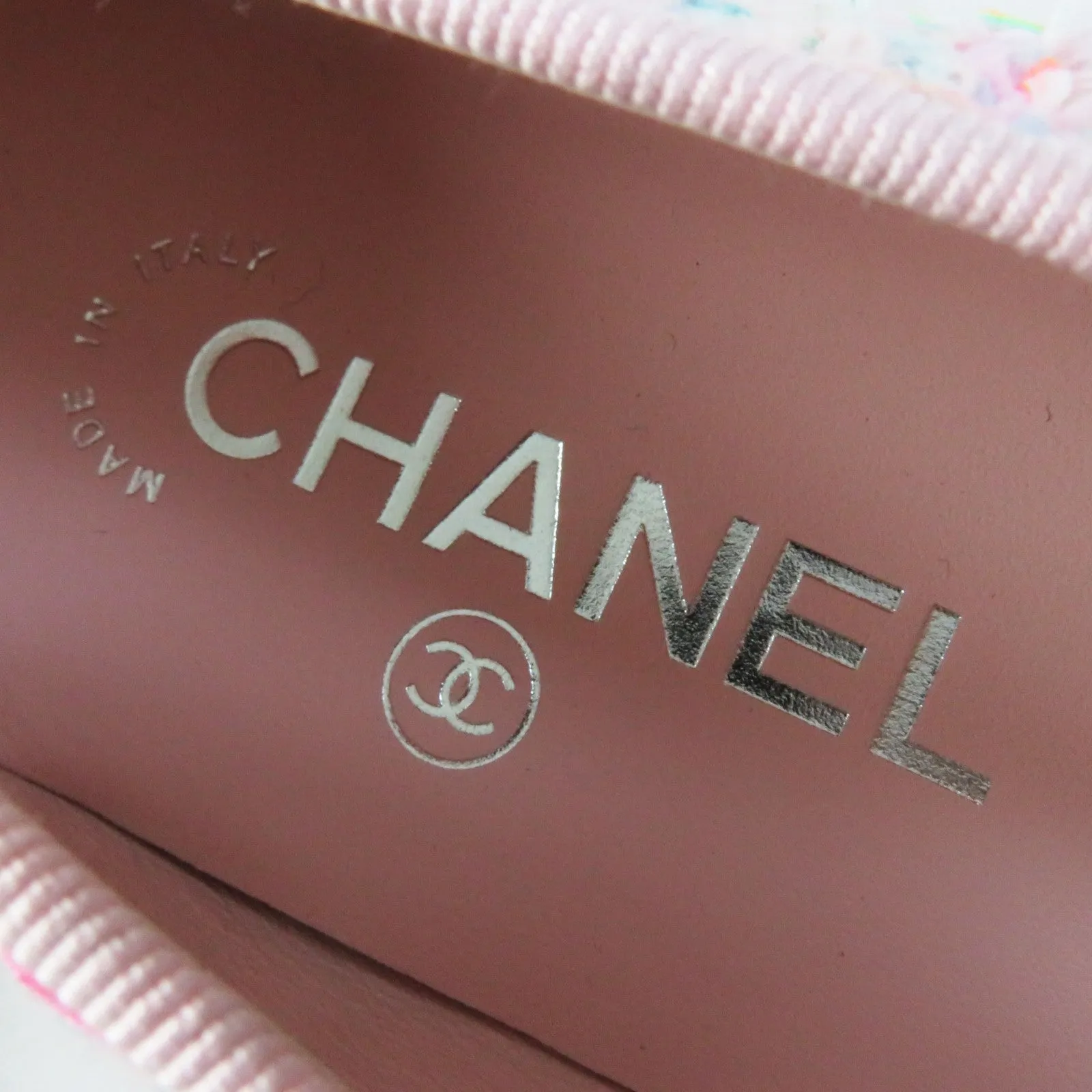 Chanel Ballet Flats Cotton Tweed Calfskin 38