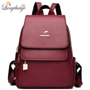 Christmas Gift 2021 New Designer Backpack Women High Quality Pu Leather Backpack Large Capacity School Bags for Girls Large Travel Backpack
