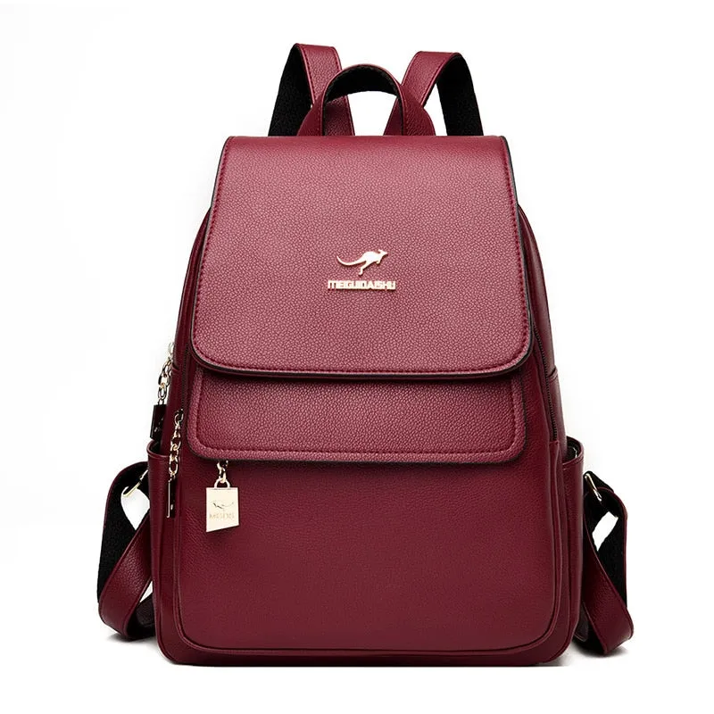 Christmas Gift 2021 New Designer Backpack Women High Quality Pu Leather Backpack Large Capacity School Bags for Girls Large Travel Backpack