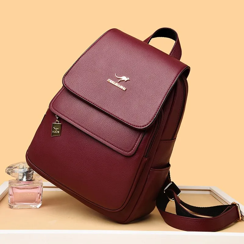 Christmas Gift 2021 New Designer Backpack Women High Quality Pu Leather Backpack Large Capacity School Bags for Girls Large Travel Backpack