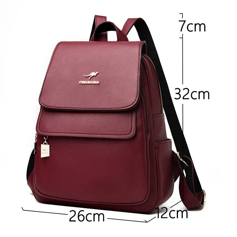 Christmas Gift 2021 New Designer Backpack Women High Quality Pu Leather Backpack Large Capacity School Bags for Girls Large Travel Backpack