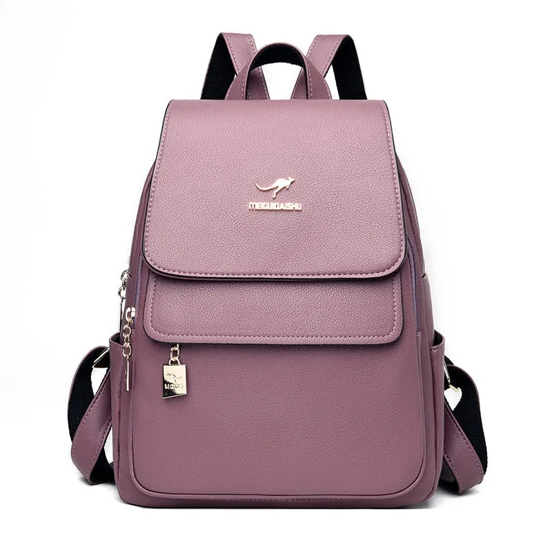 Christmas Gift 2021 New Designer Backpack Women High Quality Pu Leather Backpack Large Capacity School Bags for Girls Large Travel Backpack