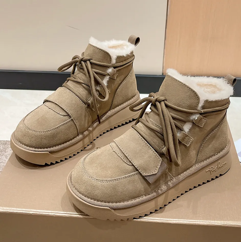 Fleece Muffin Bottom Snow Boots