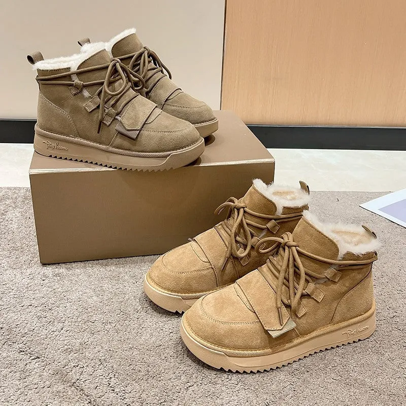 Fleece Muffin Bottom Snow Boots