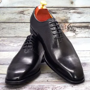 Genuine Leather with Snake Print Pattern Oxford Shoes