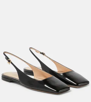 Gianvito Rossi nuit slingback leather ballerinas, black