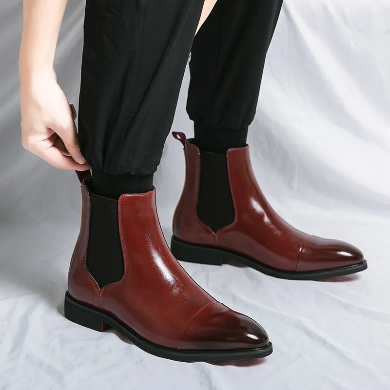 High Quality Red Bottom Chelsea Boots for Men