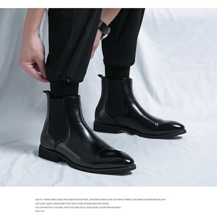 High Quality Red Bottom Chelsea Boots for Men