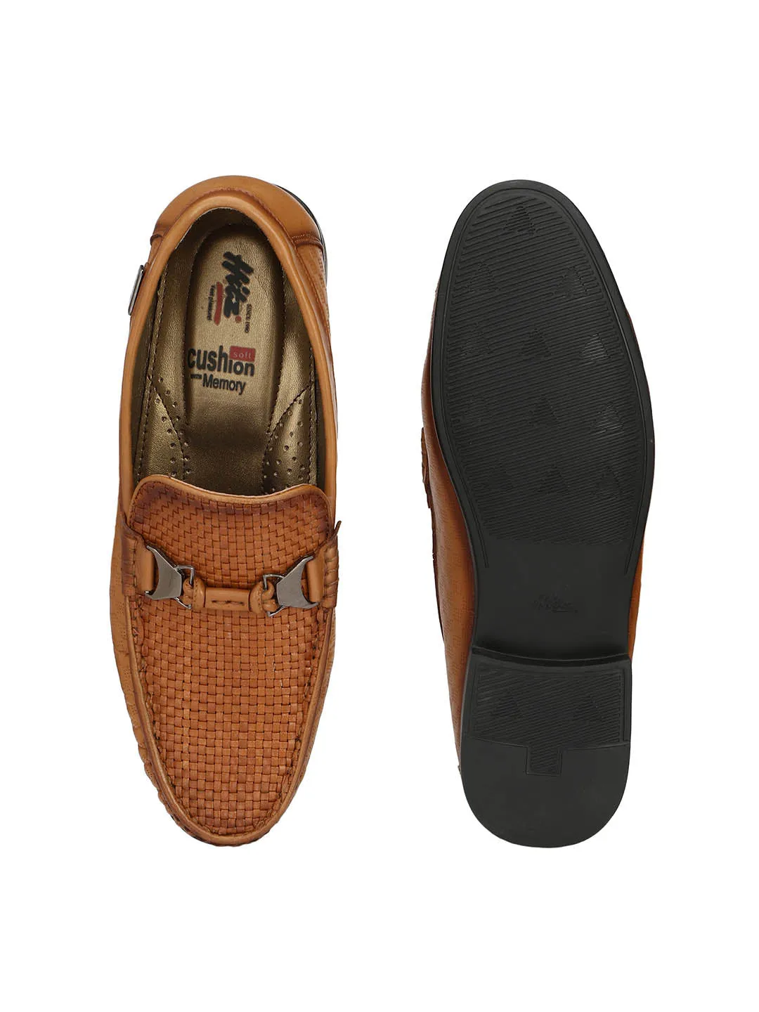 HITZ5308 Men's Tan Leather Casual Slip-On Shoes