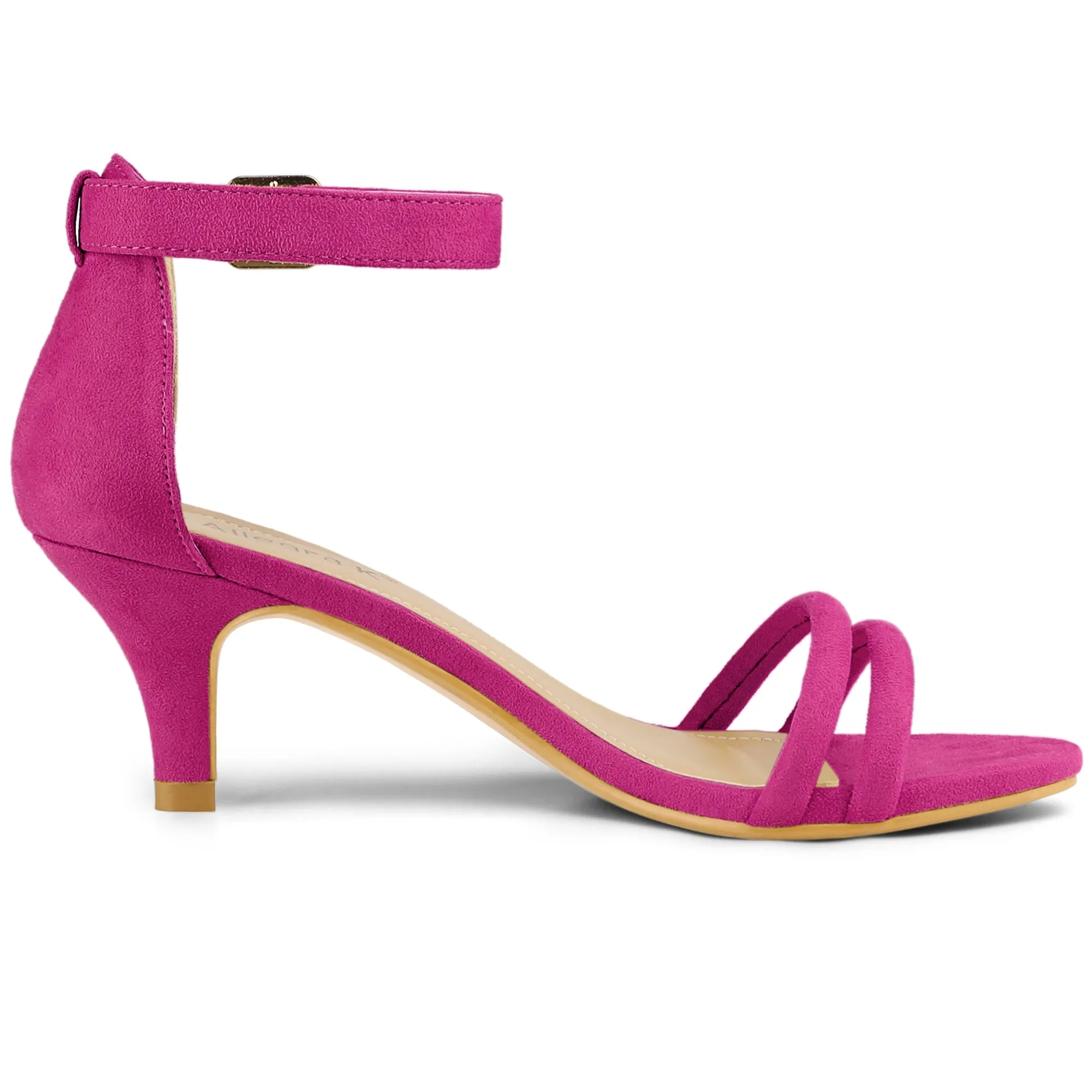Kitten Heel Ankle Strap Sandals Shoes