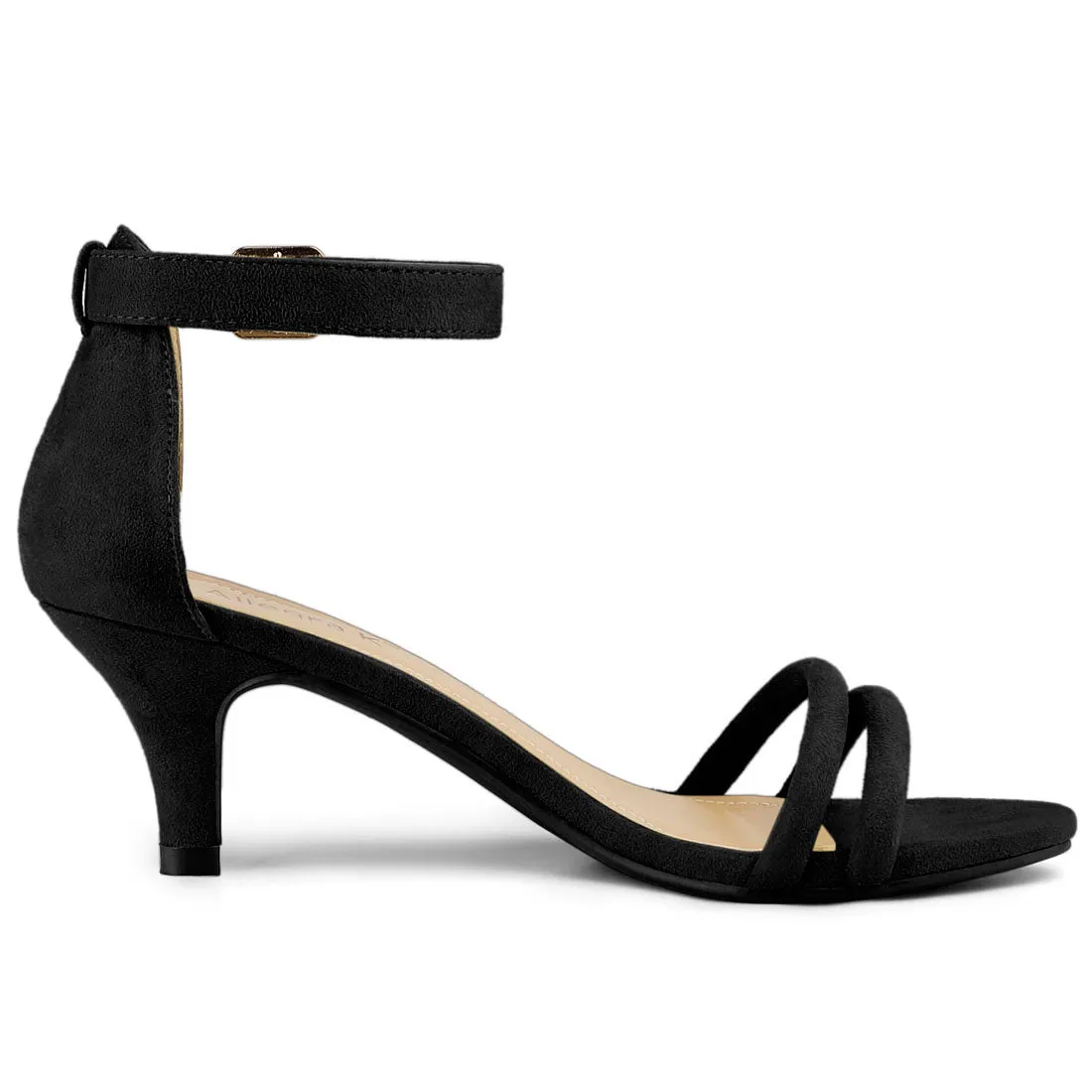 Kitten Heel Ankle Strap Sandals Shoes