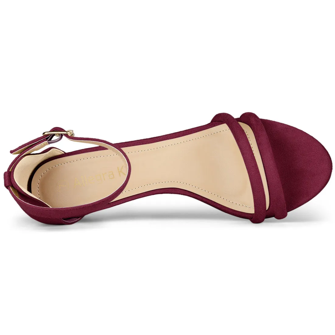 Kitten Heel Ankle Strap Sandals Shoes