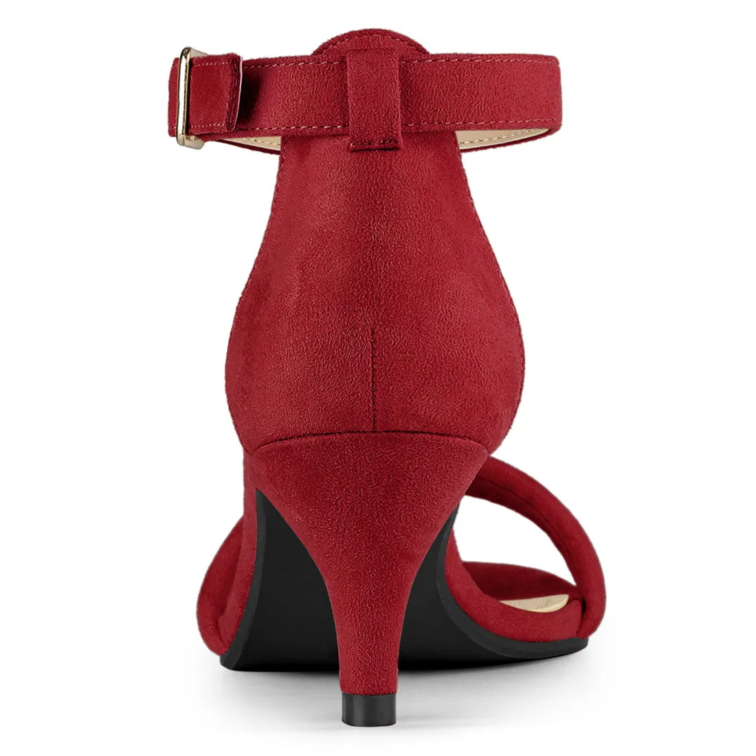 Kitten Heel Ankle Strap Sandals Shoes