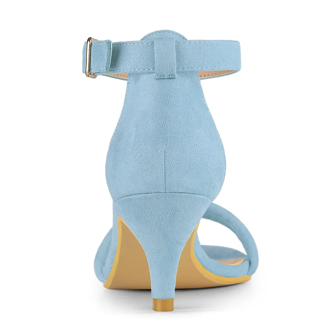 Kitten Heel Ankle Strap Sandals Shoes