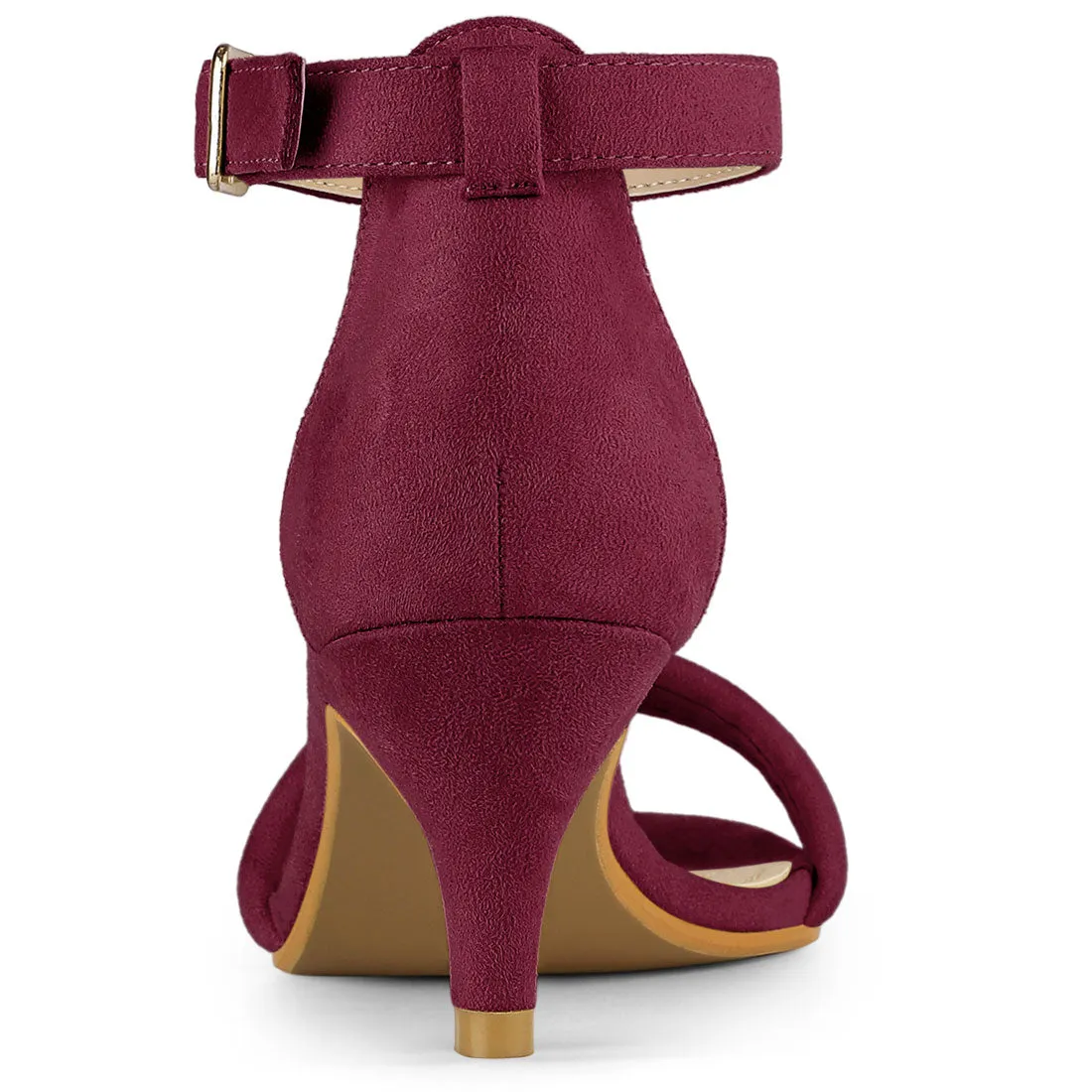 Kitten Heel Ankle Strap Sandals Shoes