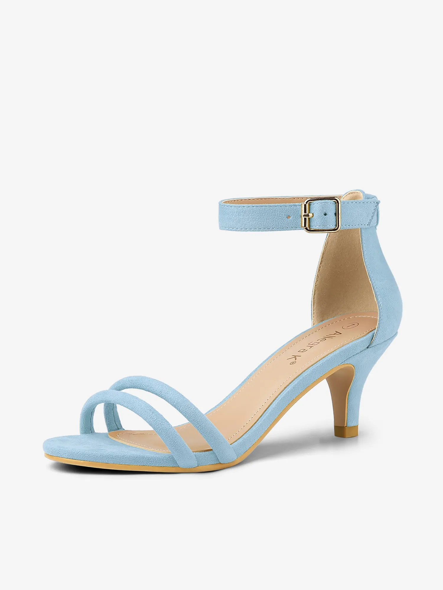 Kitten Heel Ankle Strap Sandals Shoes
