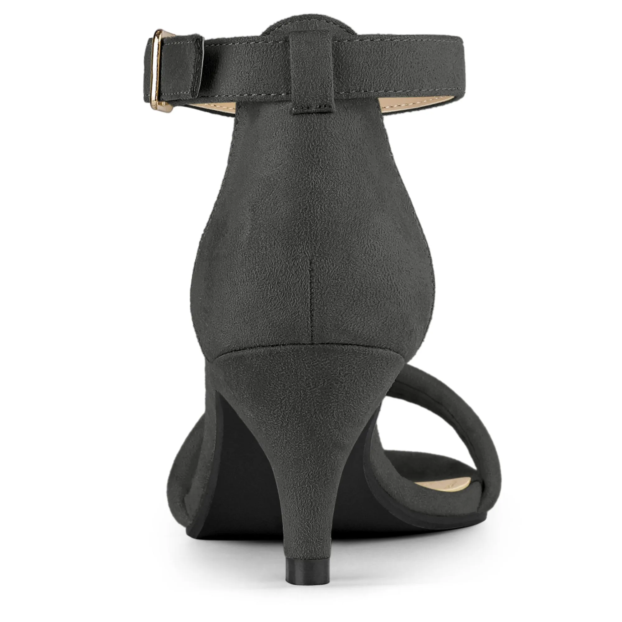 Kitten Heel Ankle Strap Sandals Shoes