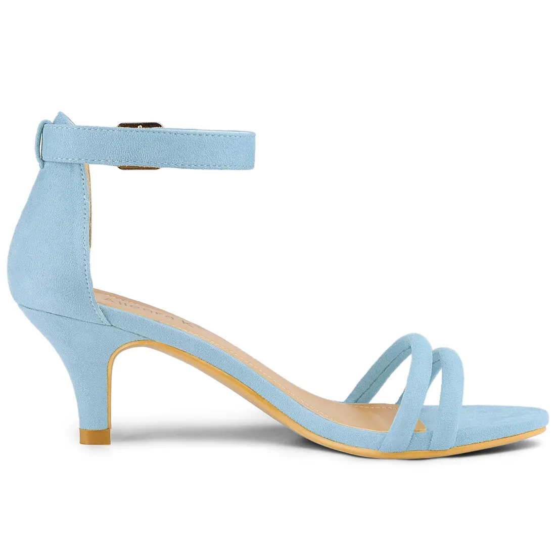 Kitten Heel Ankle Strap Sandals Shoes