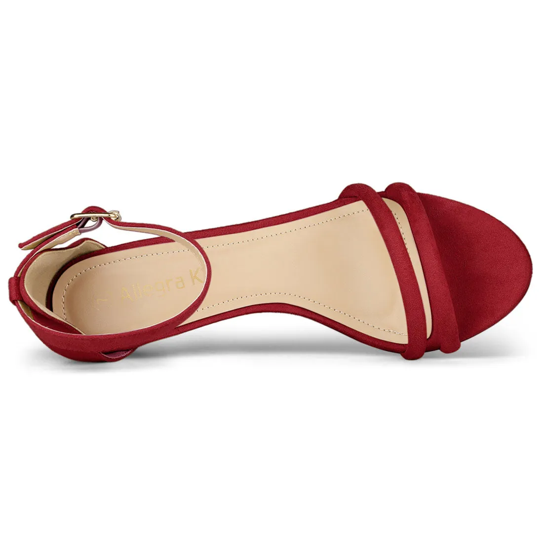 Kitten Heel Ankle Strap Sandals Shoes