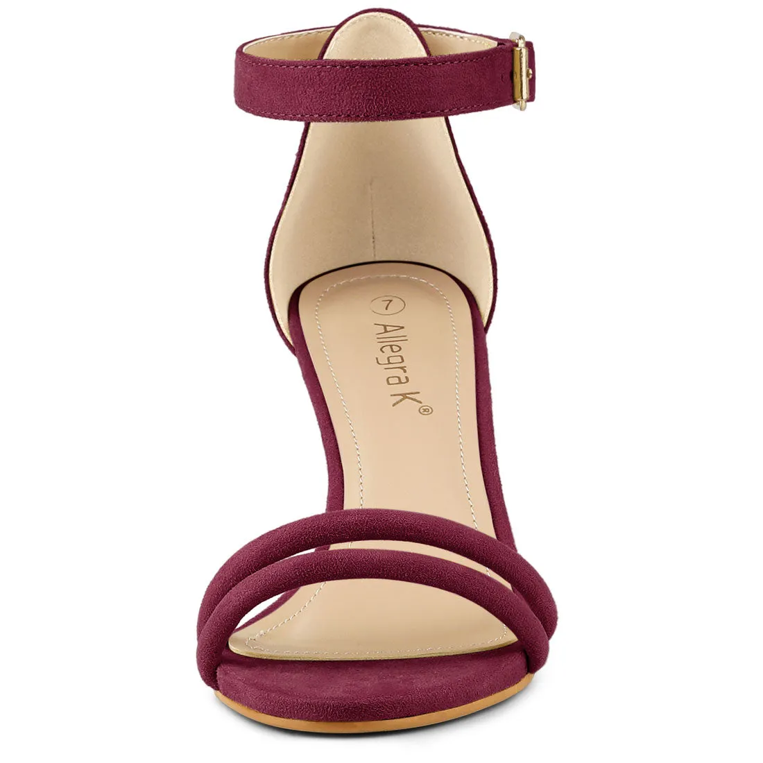 Kitten Heel Ankle Strap Sandals Shoes